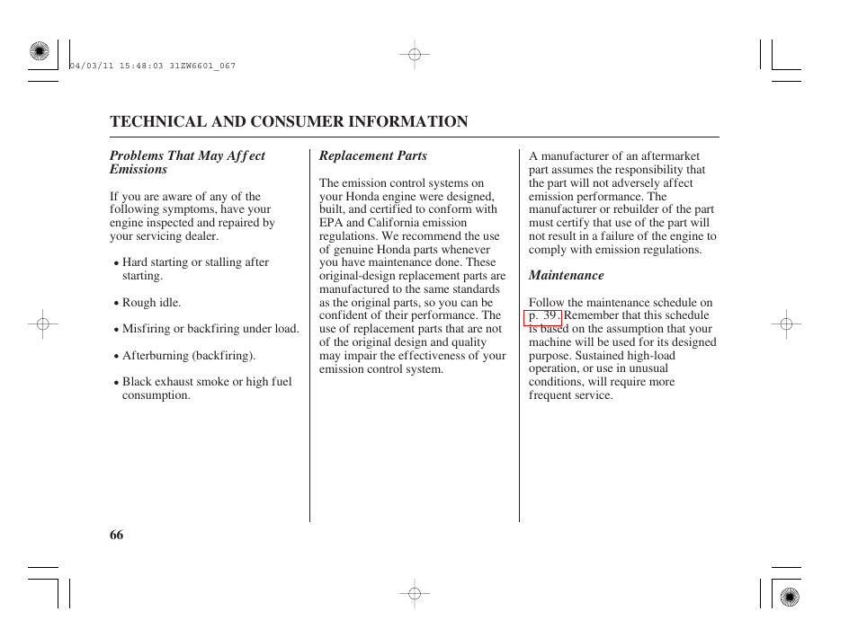 HONDA Outboard Motor BF2D User Manual | Page 68 / 83