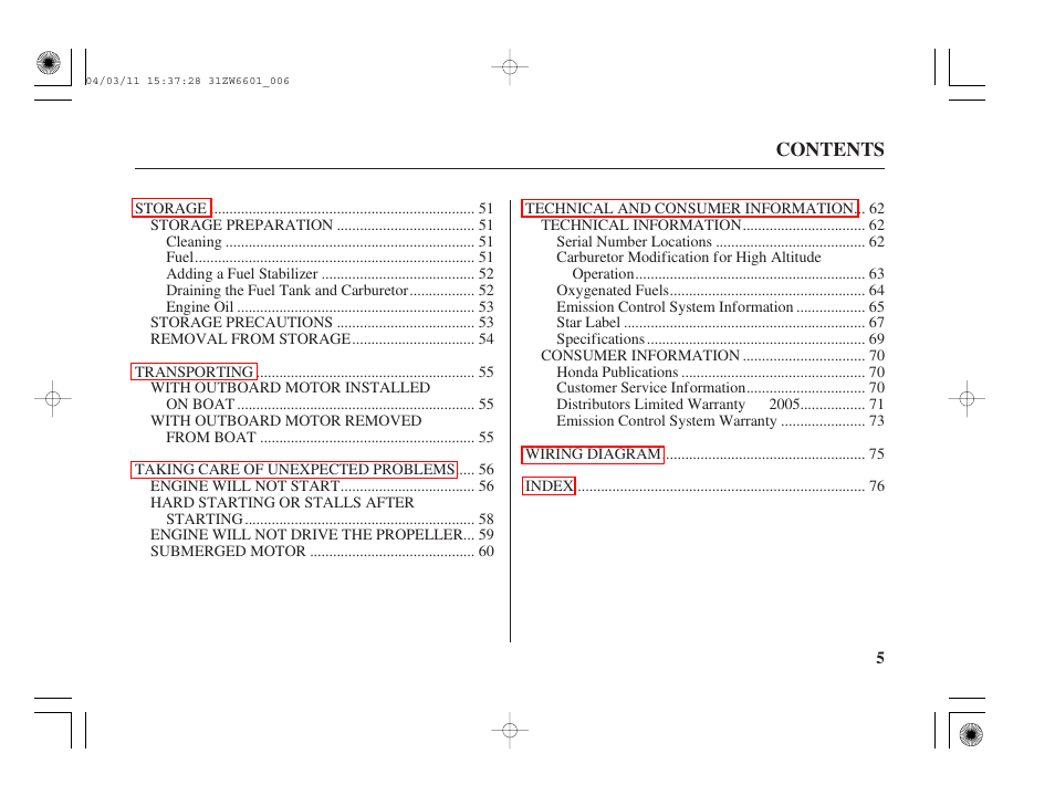 HONDA Outboard Motor BF2D User Manual | Page 7 / 83