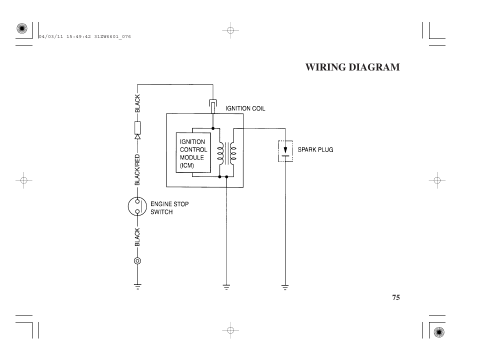 Wiring diagram | HONDA Outboard Motor BF2D User Manual | Page 77 / 83