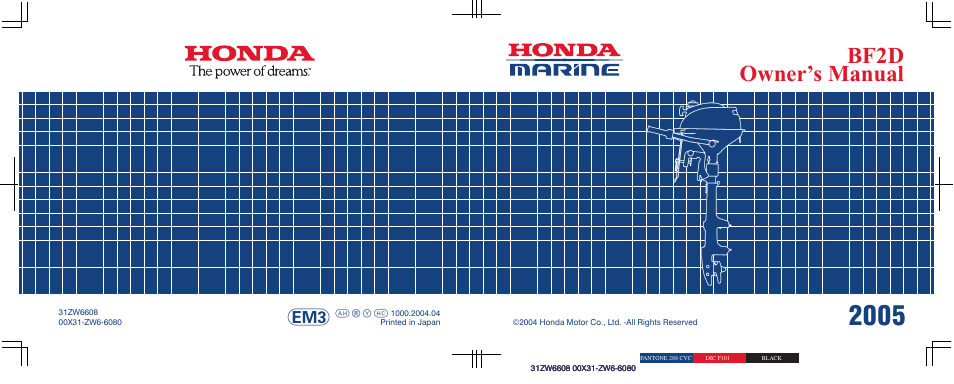 Bf2d owner’s manual | HONDA Outboard Motor BF2D User Manual | Page 83 / 83