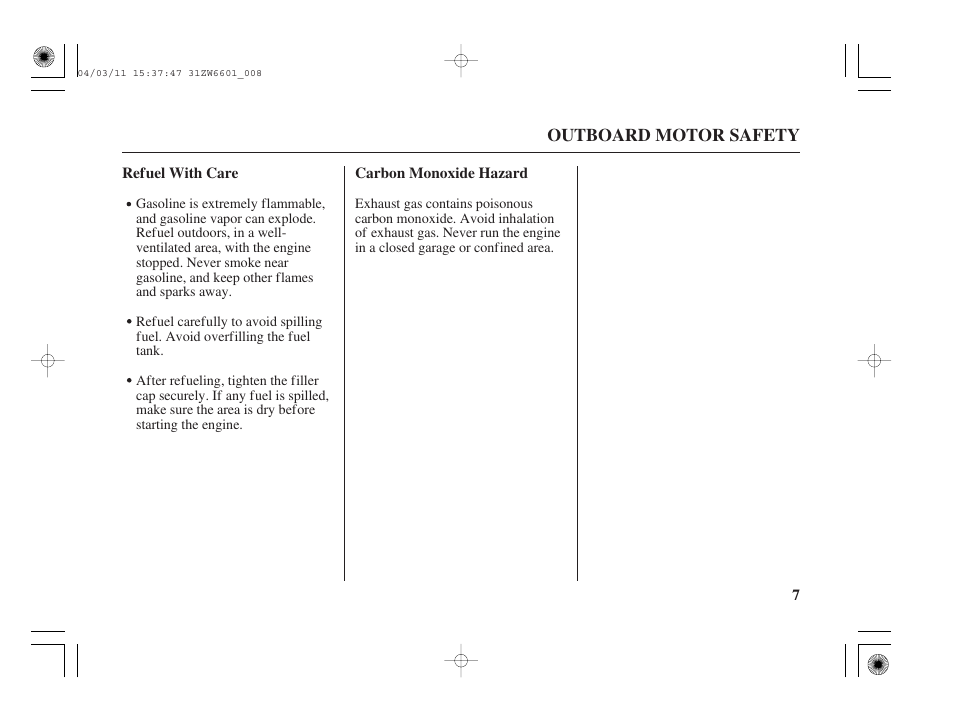 HONDA Outboard Motor BF2D User Manual | Page 9 / 83