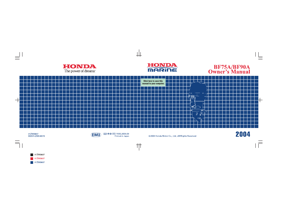 HONDA Outboard Motor BF90A User Manual | 130 pages