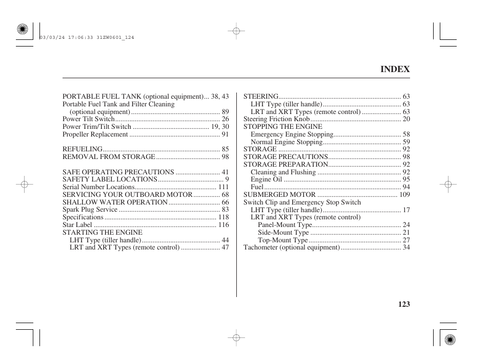 HONDA Outboard Motor BF90A User Manual | Page 125 / 130