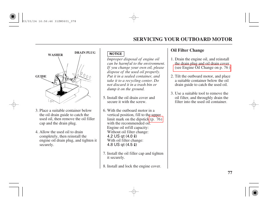 HONDA Outboard Motor BF90A User Manual | Page 79 / 130