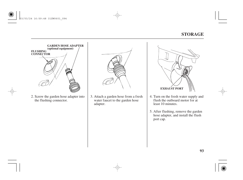 Storage | HONDA Outboard Motor BF90A User Manual | Page 95 / 130