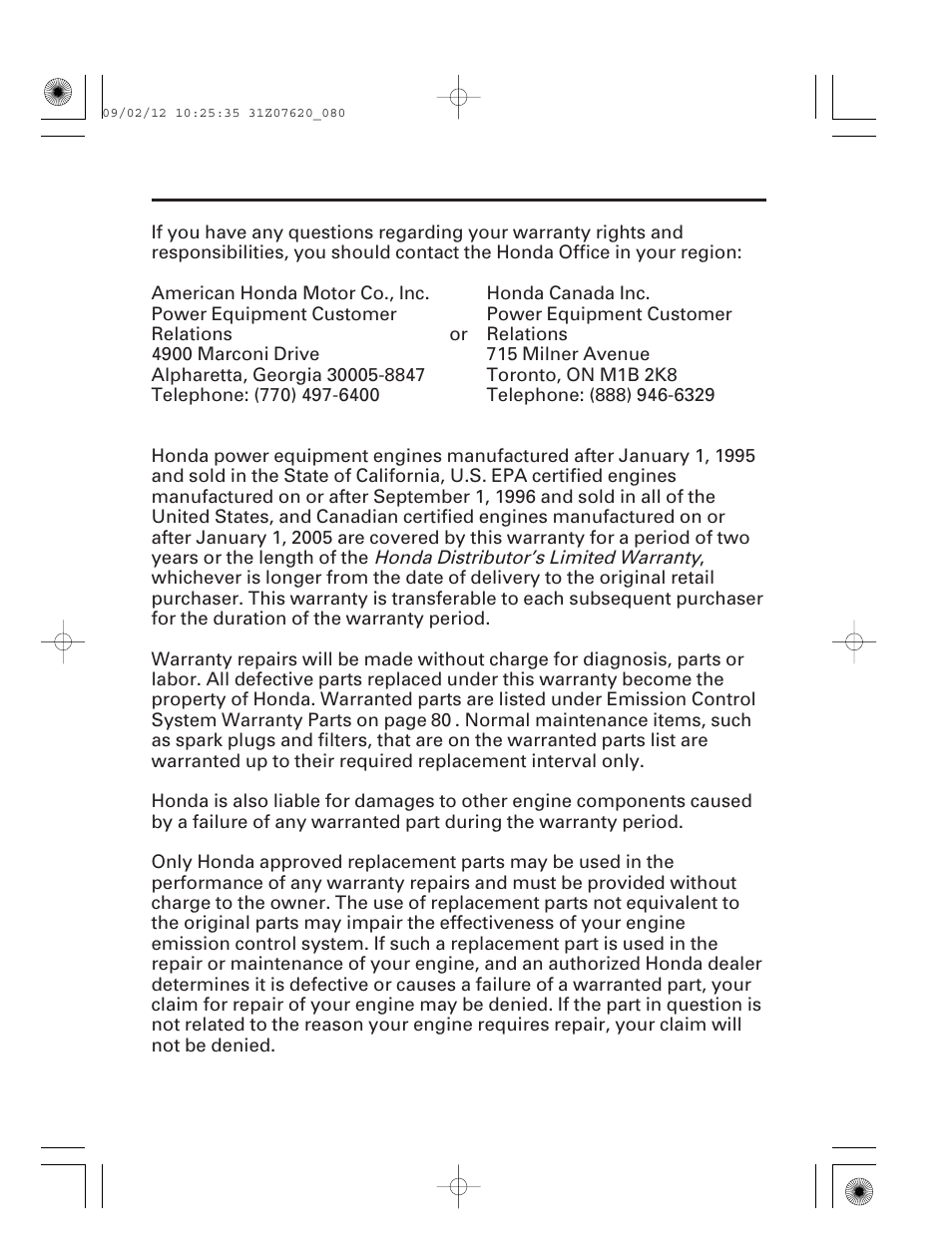 79 technical & consumer information | HONDA EU2000i User Manual | Page 81 / 96