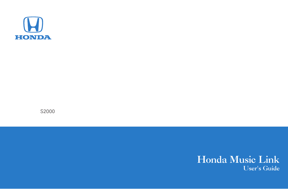 HONDA S2000 User Manual | 21 pages