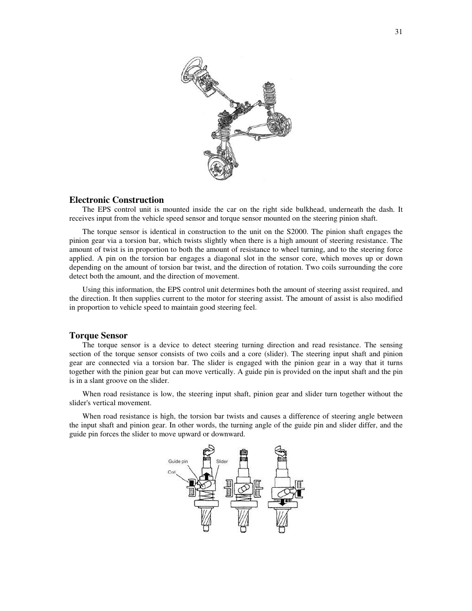 Electronic construction, Torque sensor | HONDA Insight User Manual | Page 31 / 93