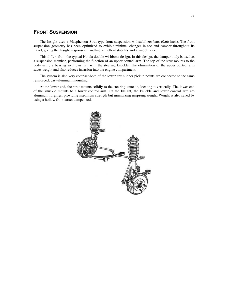 Ront, Uspension | HONDA Insight User Manual | Page 32 / 93