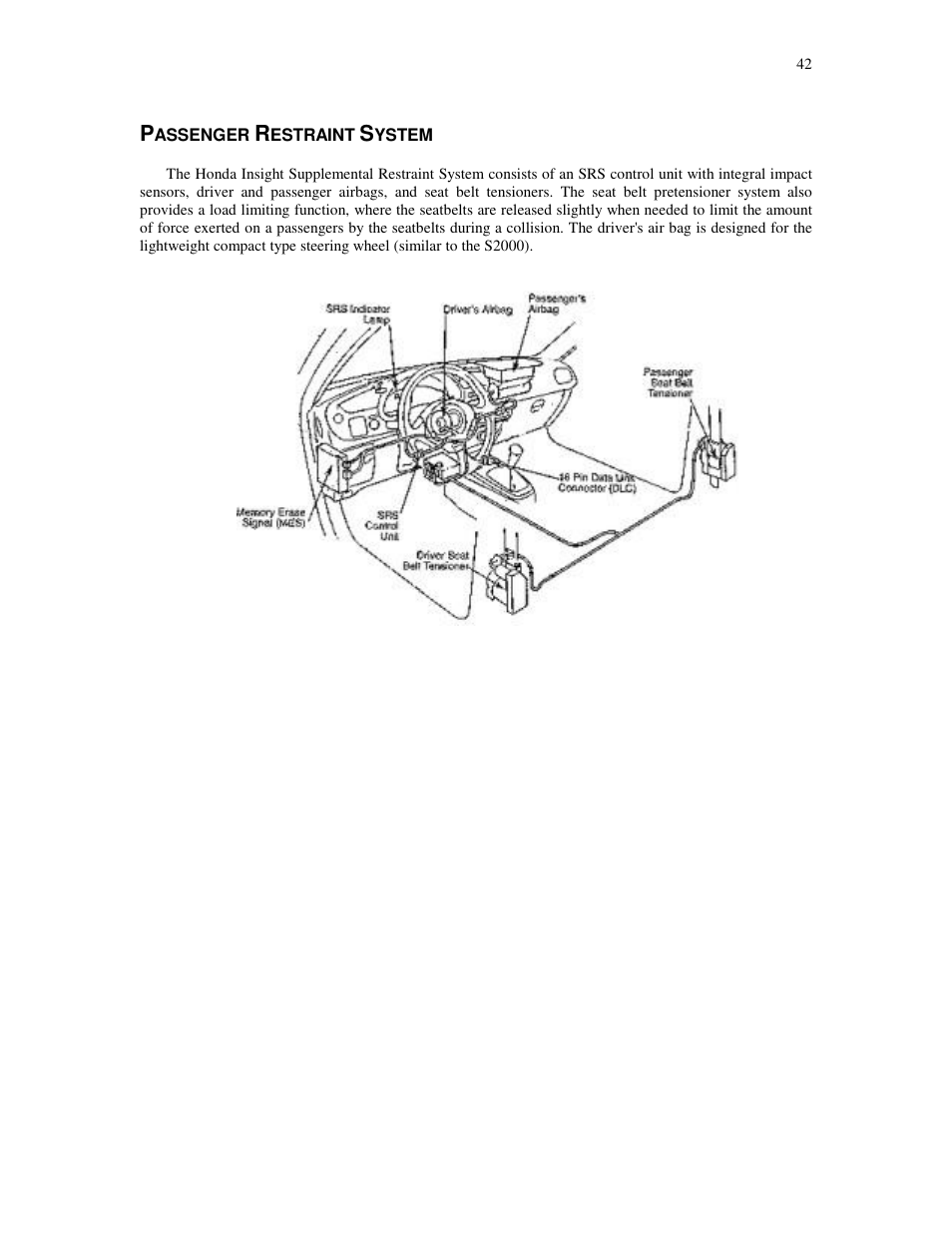 Assenger, Estraint, Ystem | HONDA Insight User Manual | Page 42 / 93