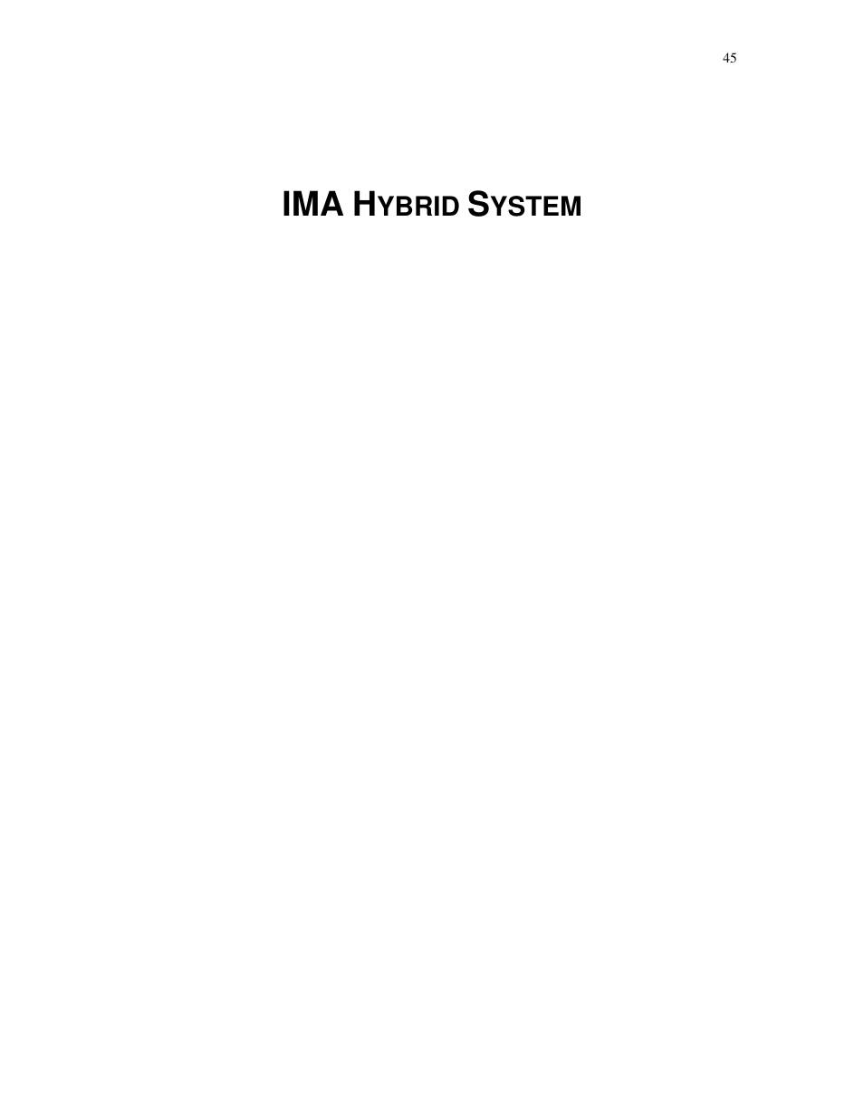 Ima hybrid system, Ima h | HONDA Insight User Manual | Page 45 / 93