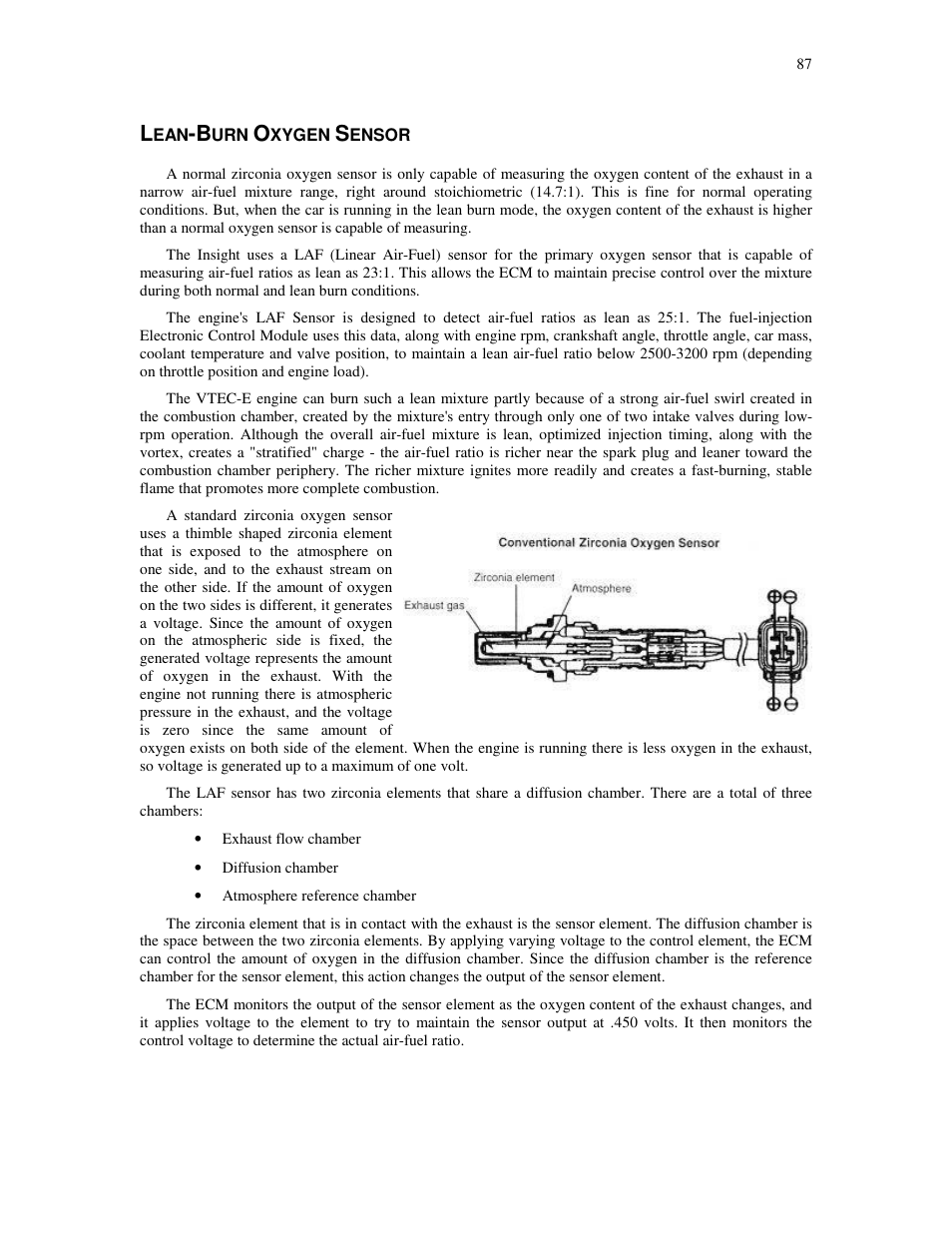 Xygen, Ensor | HONDA Insight User Manual | Page 87 / 93