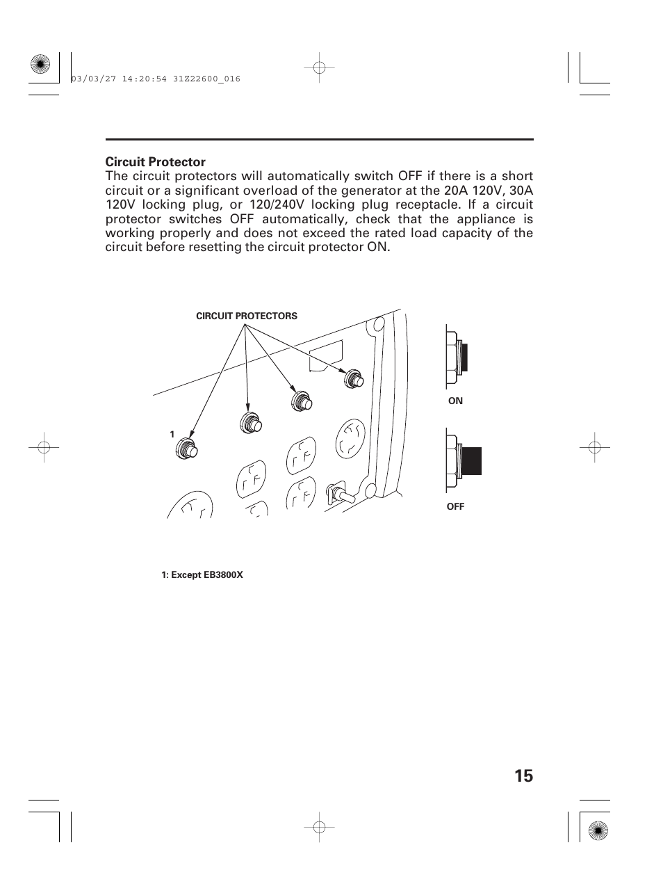 Circuit protector | HONDA EB3800X User Manual | Page 17 / 69