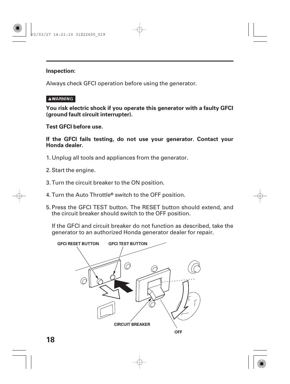 HONDA EB3800X User Manual | Page 20 / 69