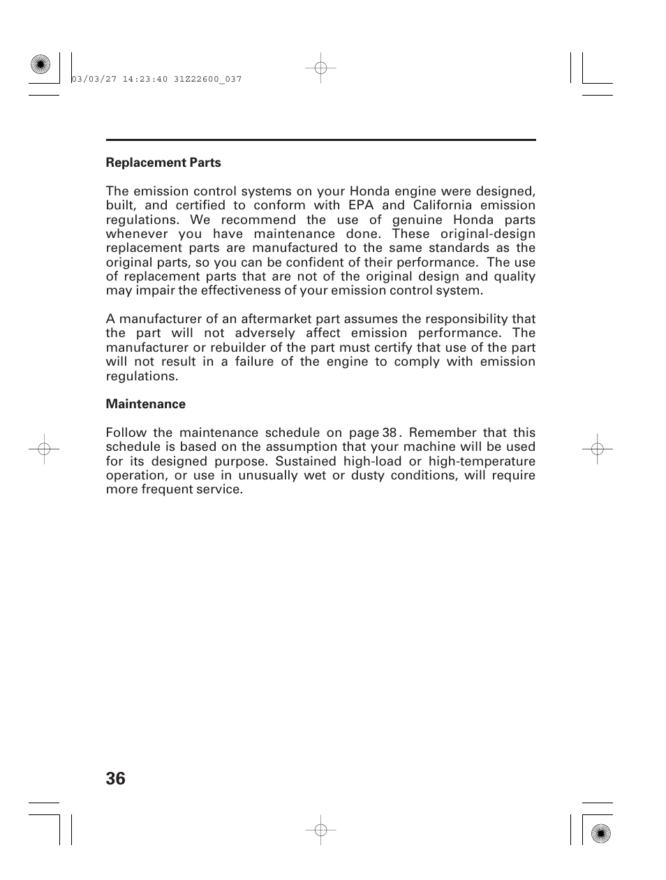HONDA EB3800X User Manual | Page 38 / 69