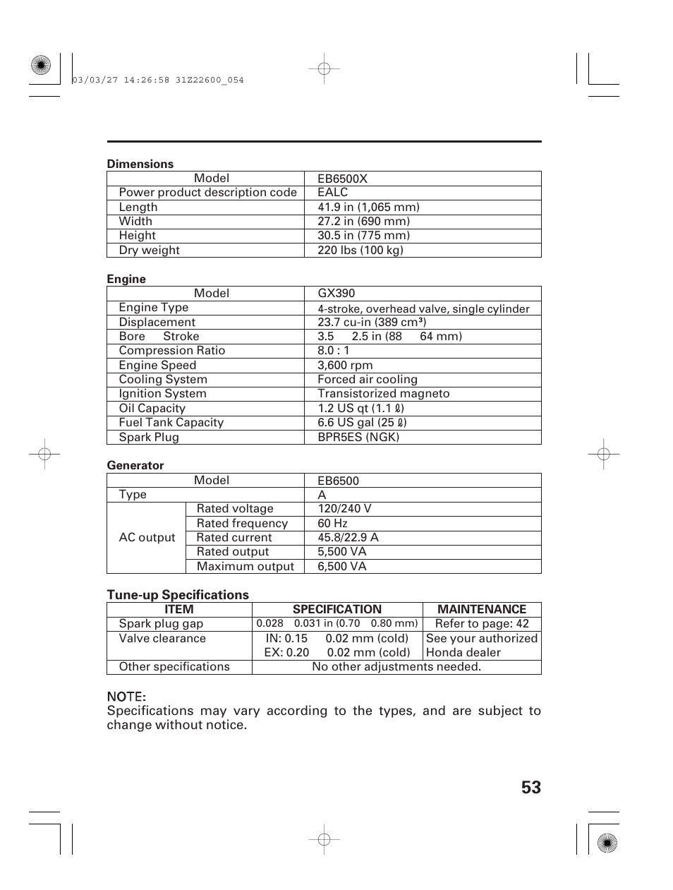 HONDA EB3800X User Manual | Page 55 / 69