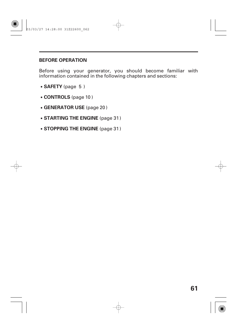 Before operation | HONDA EB3800X User Manual | Page 63 / 69