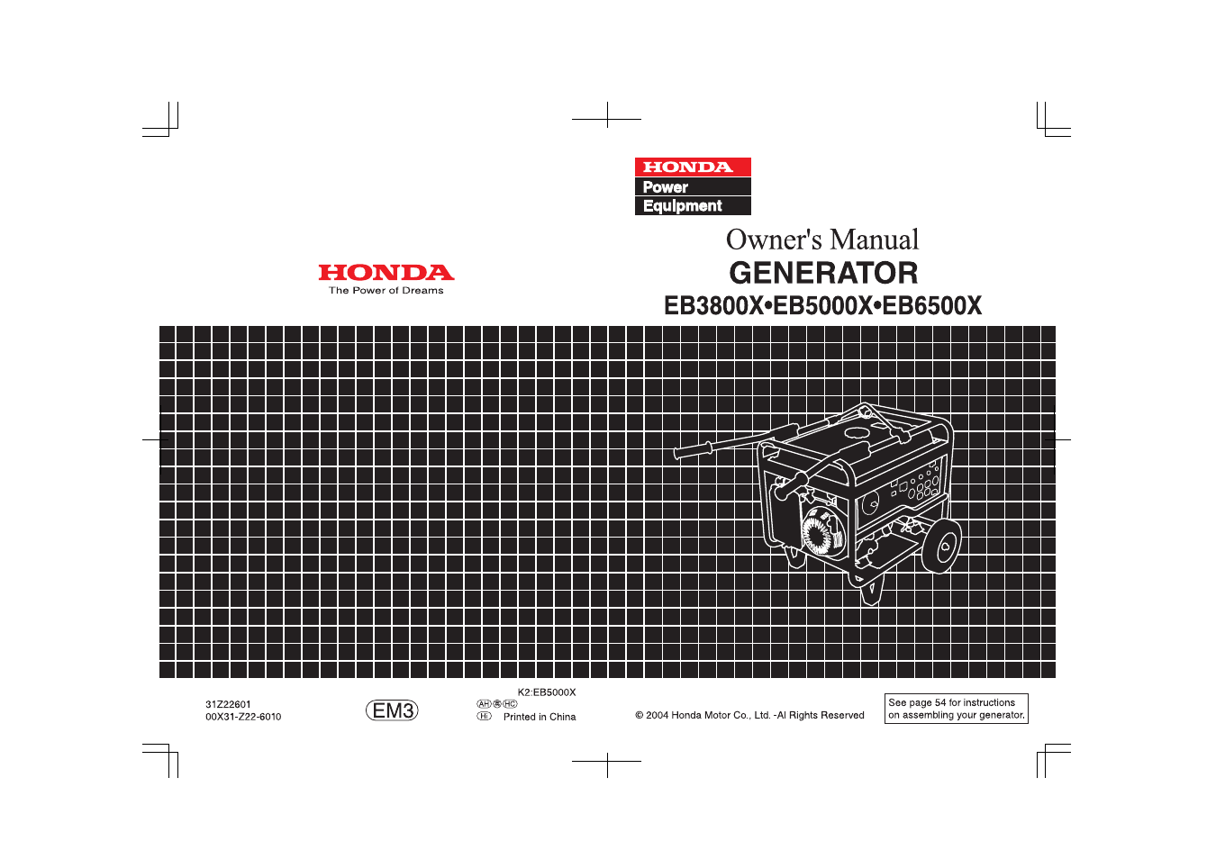 HONDA EB3800X User Manual | Page 69 / 69