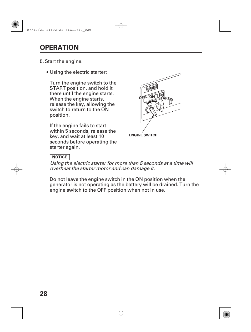28 operation | HONDA EM5000is User Manual | Page 30 / 104