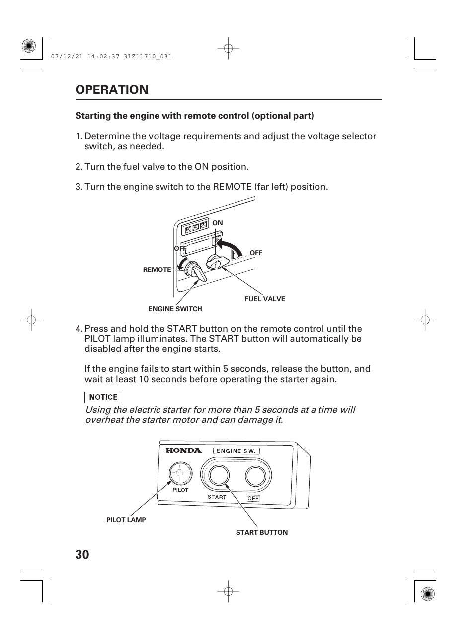 30 operation | HONDA EM5000is User Manual | Page 32 / 104