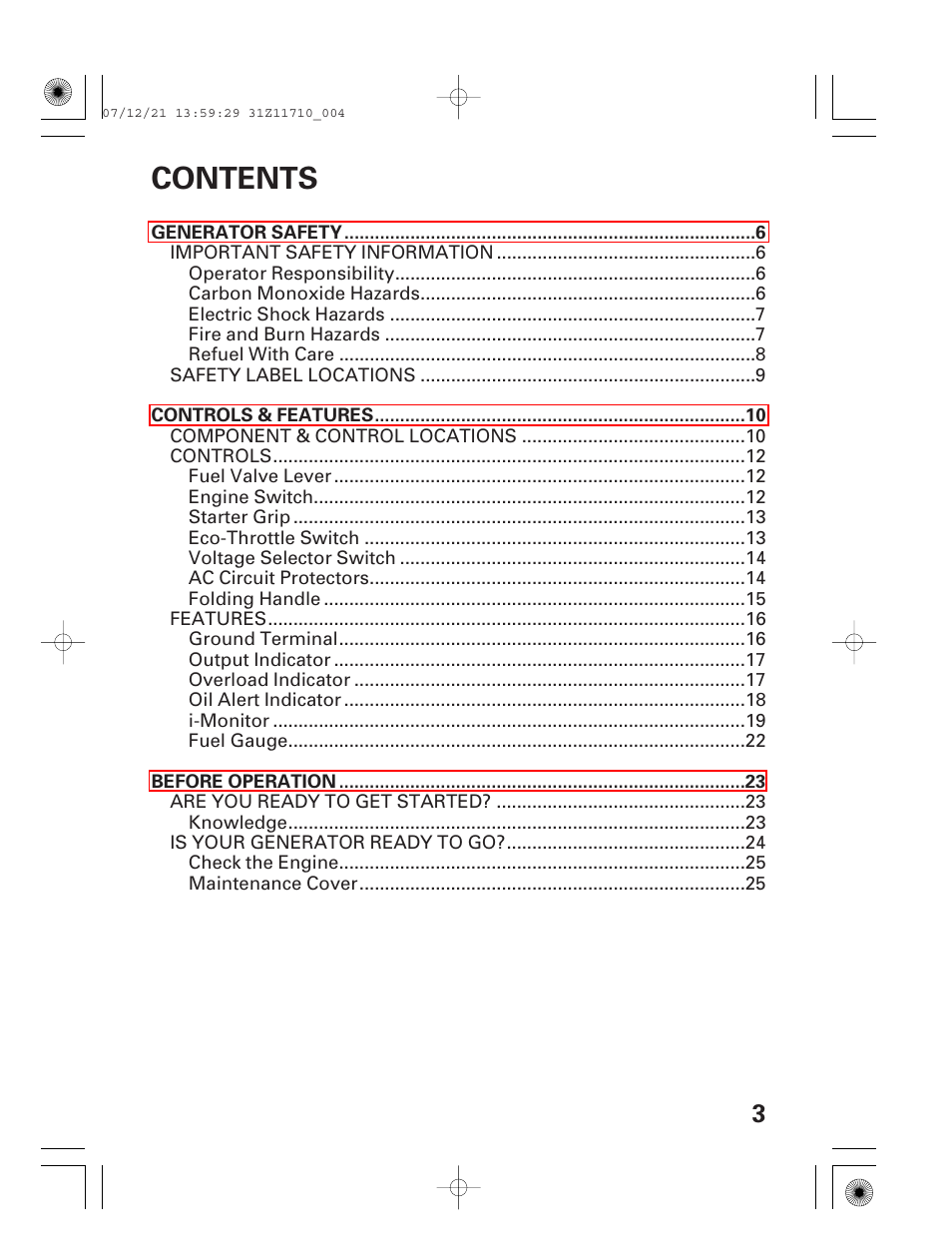 HONDA EM5000is User Manual | Page 5 / 104