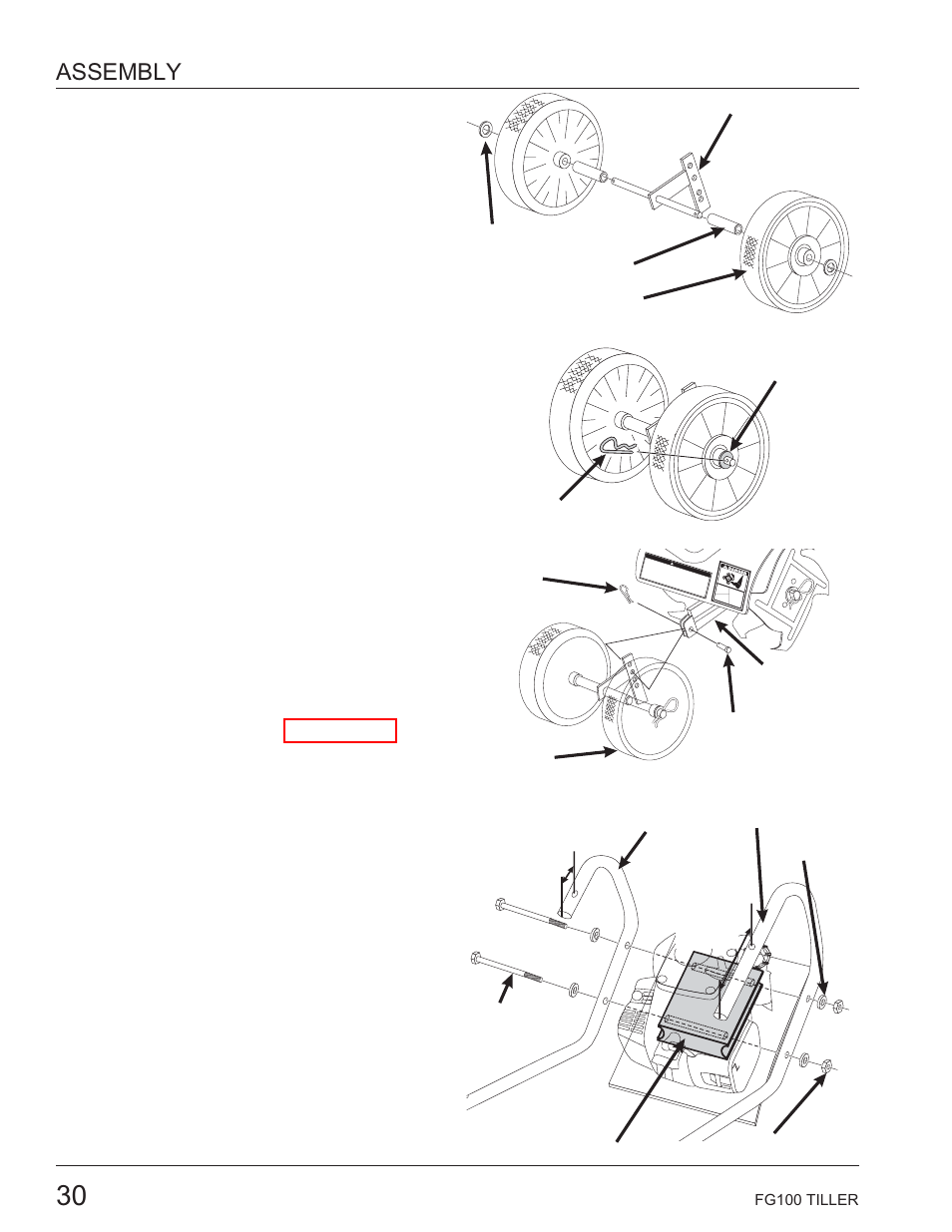 Tiller assembly, Assembly | HONDA HARMONY FG100 User Manual | Page 32 / 53