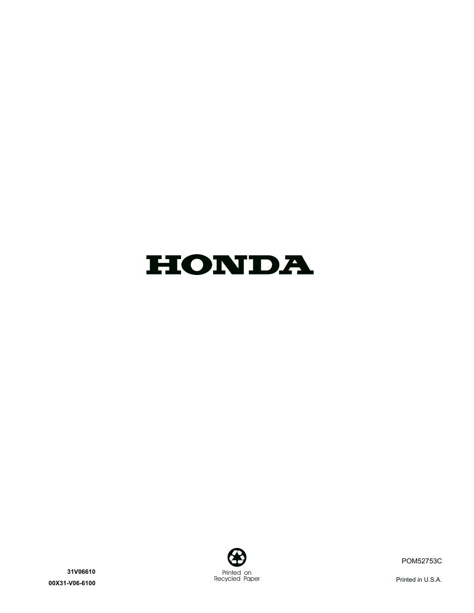 HONDA HARMONY FG100 User Manual | Page 53 / 53