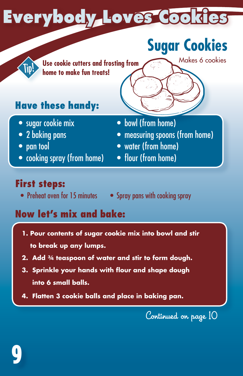 Everybody loves cookies, Sugar cookies | Hasbro 35229 User Manual | Page 9 / 12