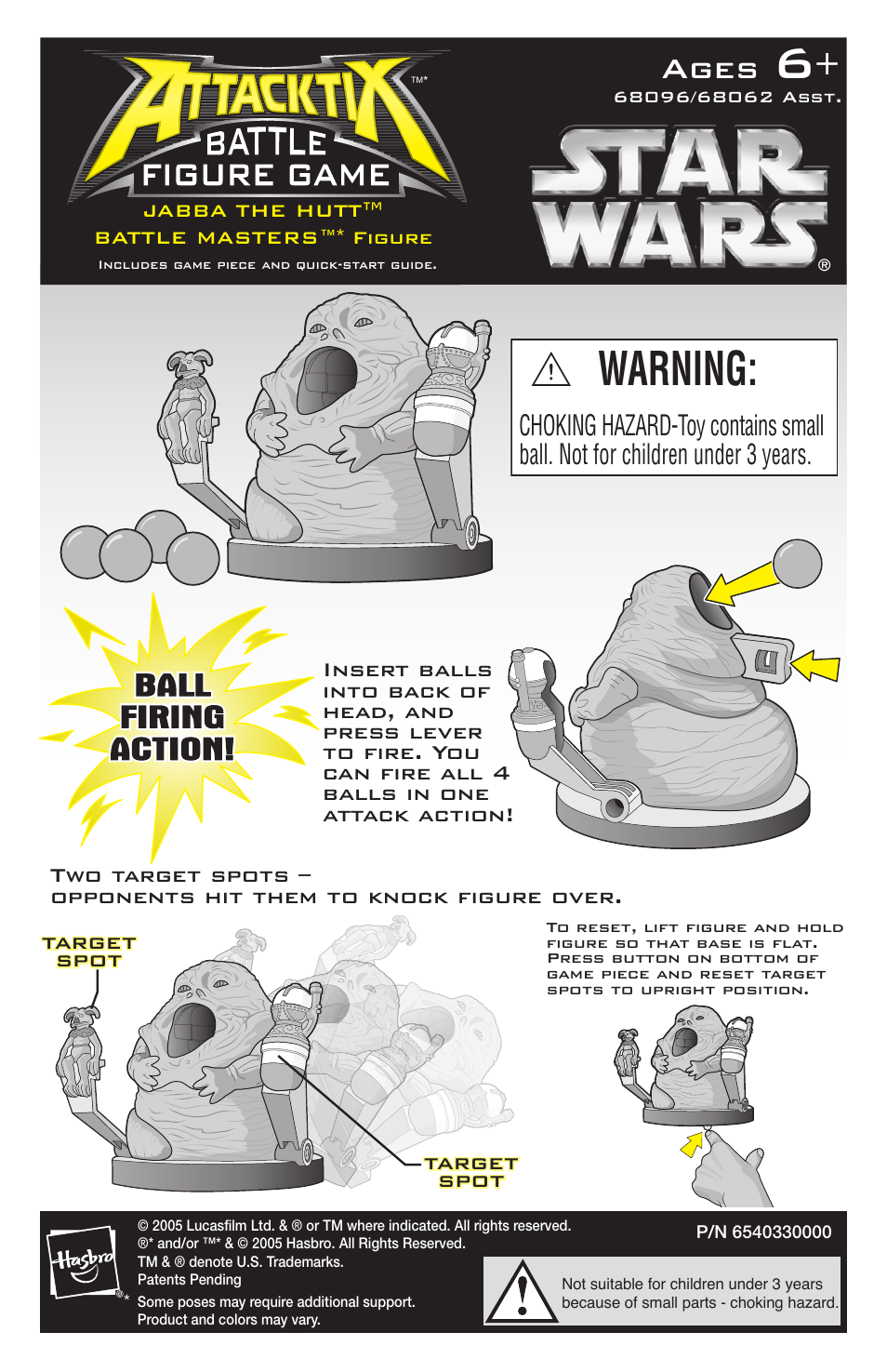 Hasbro Attacktix Jabba The Hutt 68096/68062 User Manual | 1 page