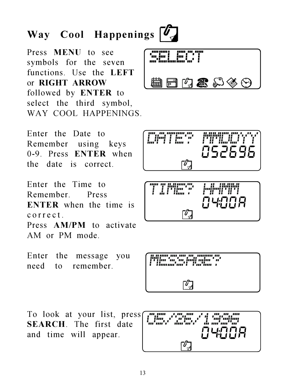 Way cool happenings | Hasbro Clueless Organizer 71-533 User Manual | Page 13 / 26