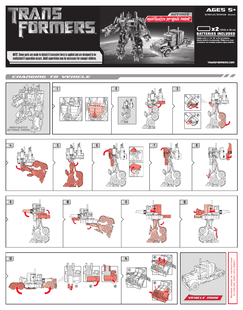 Hasbro Trans Formers 83808 User Manual | 2 pages
