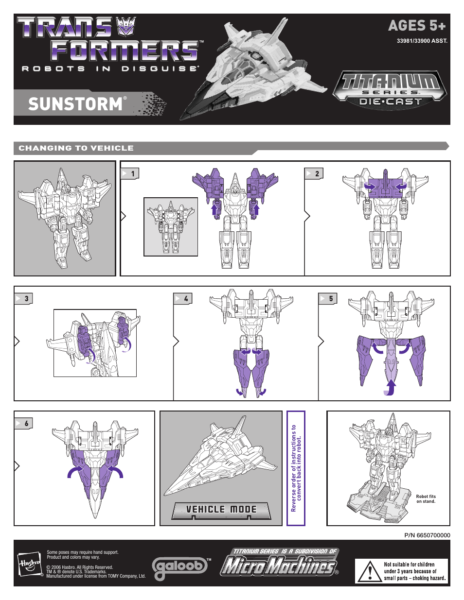 Hasbro TransFormers Titanium Series User Manual | 1 page
