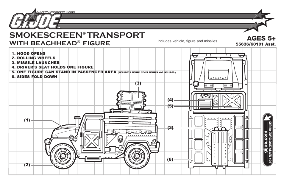 Hasbro Smokescreen Transport with Beachhead 55636/60101 User Manual | 2 pages