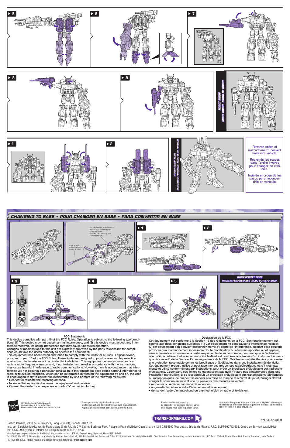 Hasbro Transformers Energon Six Shot 80970 User Manual | Page 2 / 2