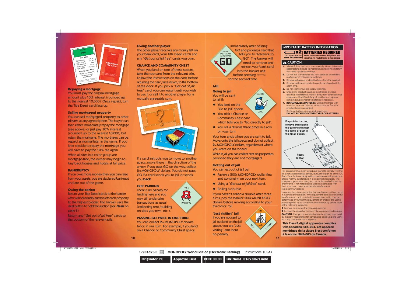 Batteries required | Hasbro Monopoly Here & Now: The World Edition 030901693061Ab User Manual | Page 6 / 8