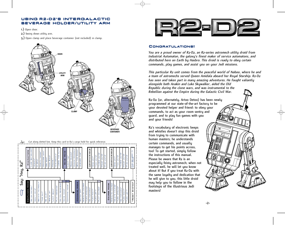 Say: "hey, r2 | Hasbro 84895 User Manual | Page 2 / 8