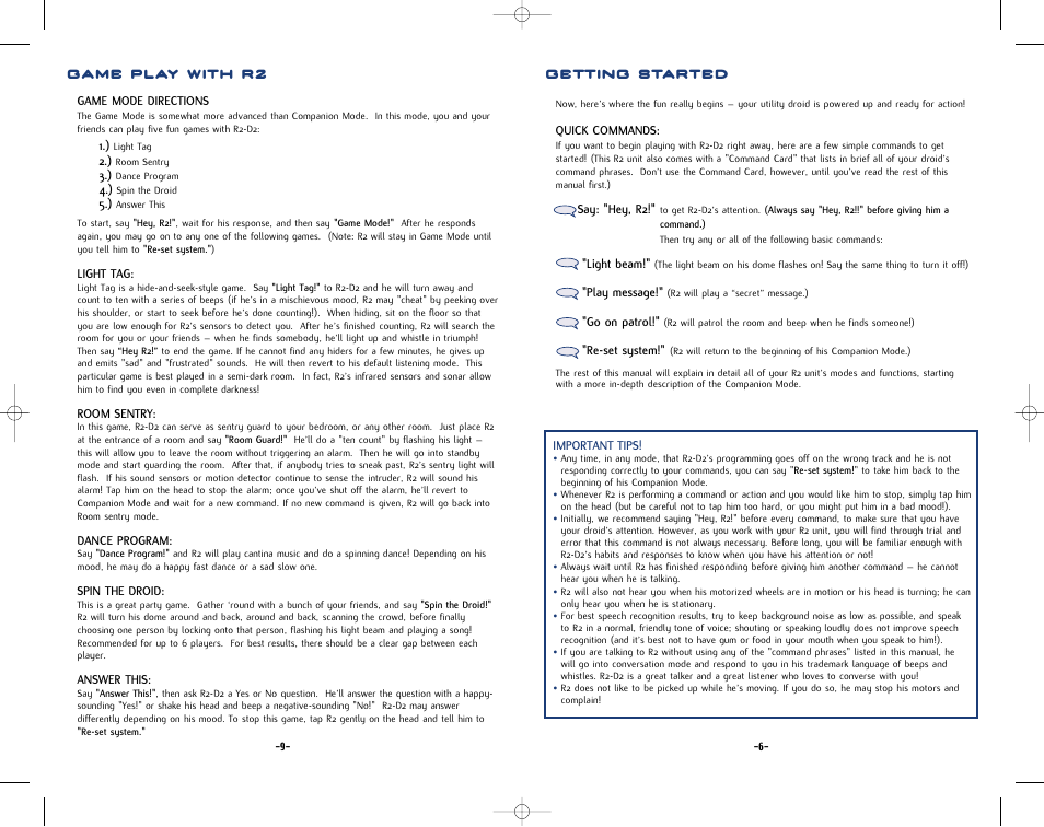 Getting started, Game play with r2 | Hasbro 84895 User Manual | Page 4 / 8