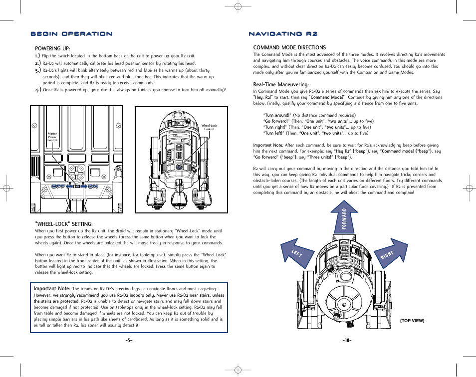 Navigating r2, Begin operation | Hasbro 84895 User Manual | Page 6 / 8