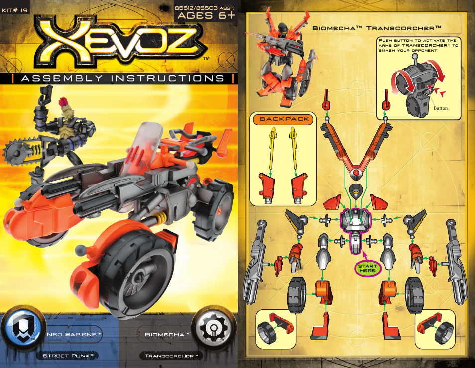 Hasbro Xevoz Transcorcher & Street Punk 85512/85503 User Manual | 4 pages