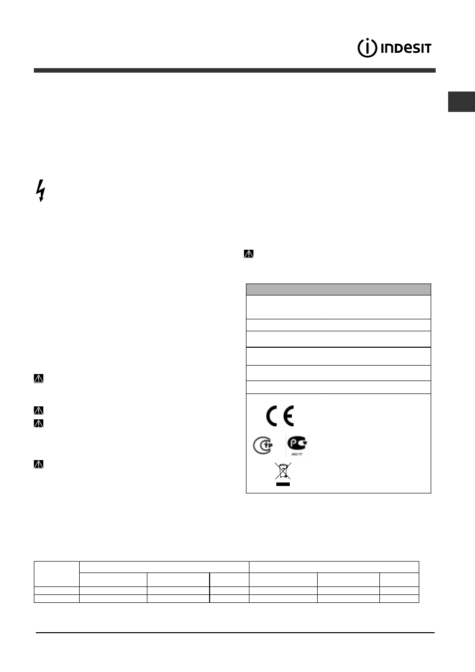 Advice regarding the first wash cycle | Indesit DFP 2727 User Manual | Page 17 / 52