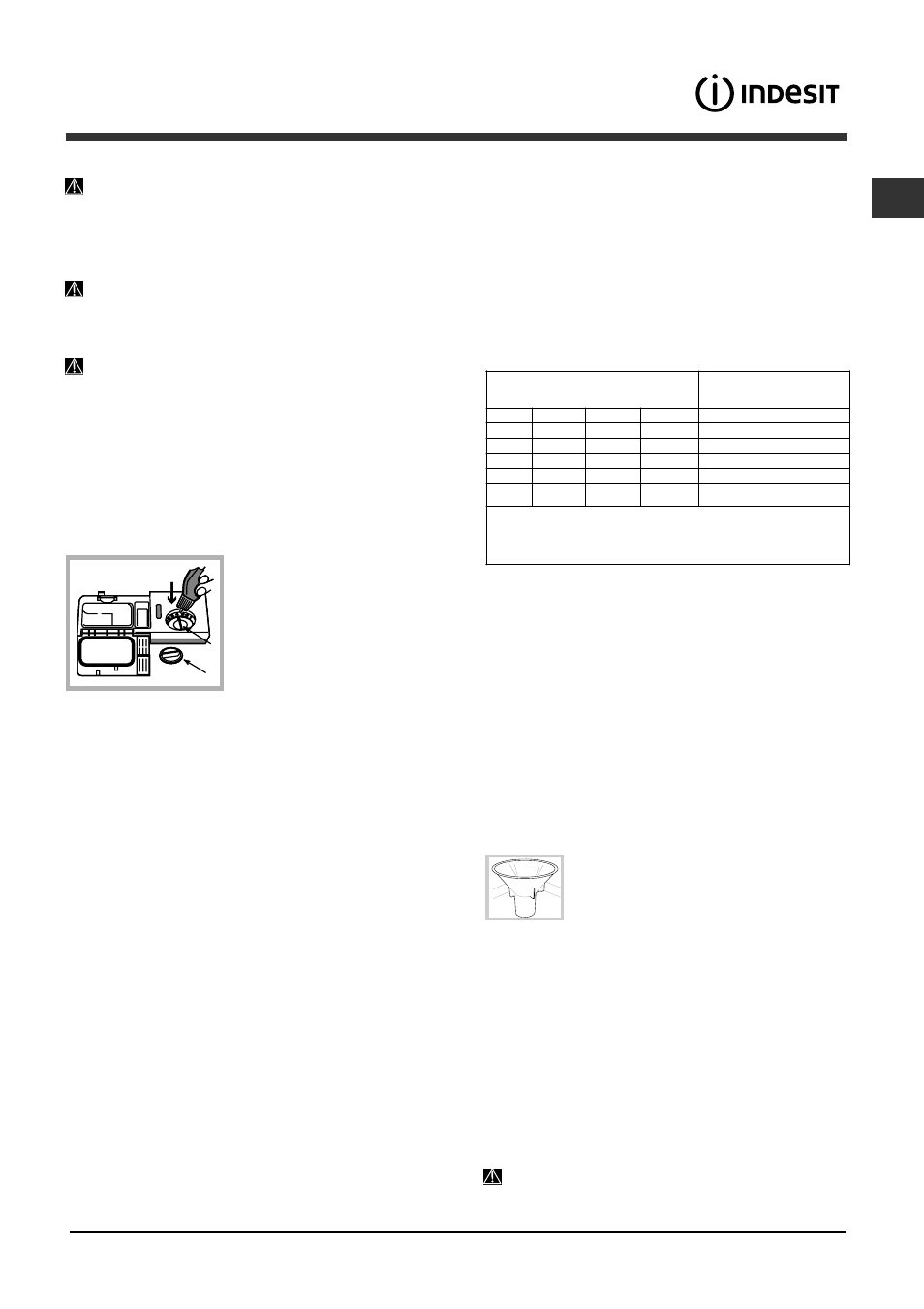 Rinse aid and refined salt, Measuring out the rinse aid, Measuring out the refined salt | Indesit DFP 2727 User Manual | Page 23 / 52