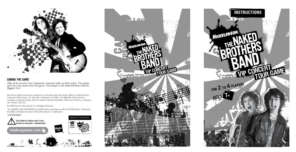 Hasbro Concert Tour Game User Manual | 2 pages