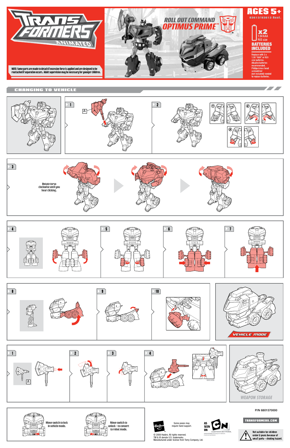 Hasbro Transformers 83613 User Manual | 2 pages