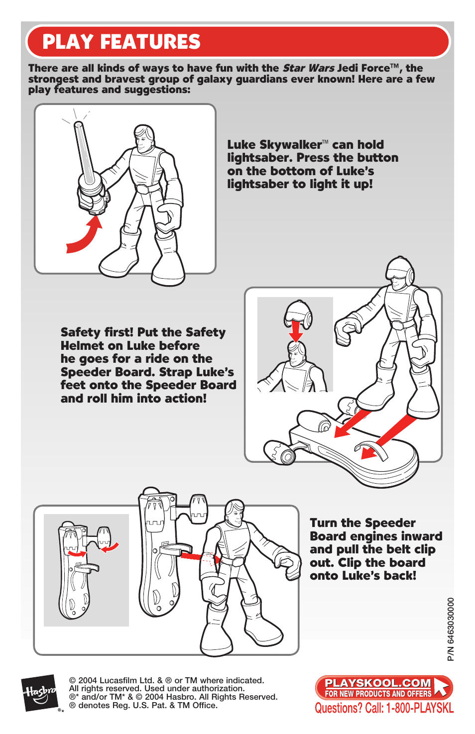 Play features | Hasbro Star Wars Jedi Force 07935/07145 User Manual | Page 2 / 2