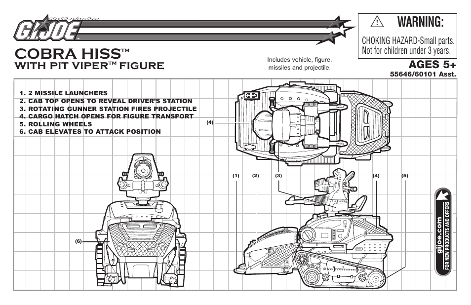 Hasbro Cobra Hiss with Pit Viper Figure 55646/60101 User Manual | 2 pages