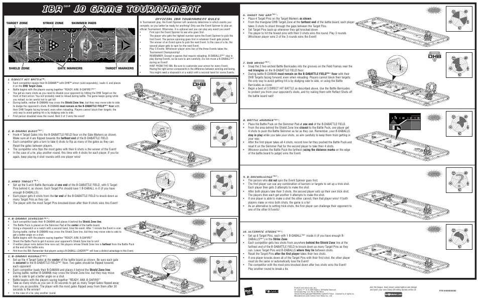 I b a, Official iba tournament rules | Hasbro B Daman 98048 Asst. User Manual | Page 2 / 2