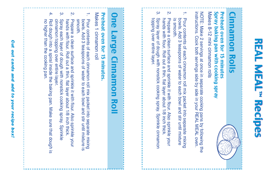 Real meal, Recipes, One large cinnamon roll | Cinnamon rolls | Hasbro 65566/65715 User Manual | Page 3 / 4