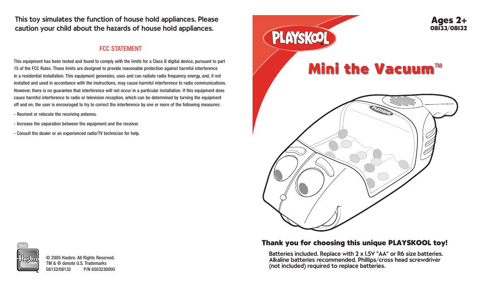 Hasbro 08133/08132 User Manual | 2 pages