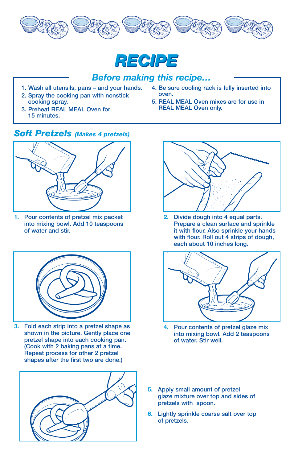 Recipe, Soft pretzels, Before making this recipe | Hasbro 65513/65705 User Manual | Page 2 / 4