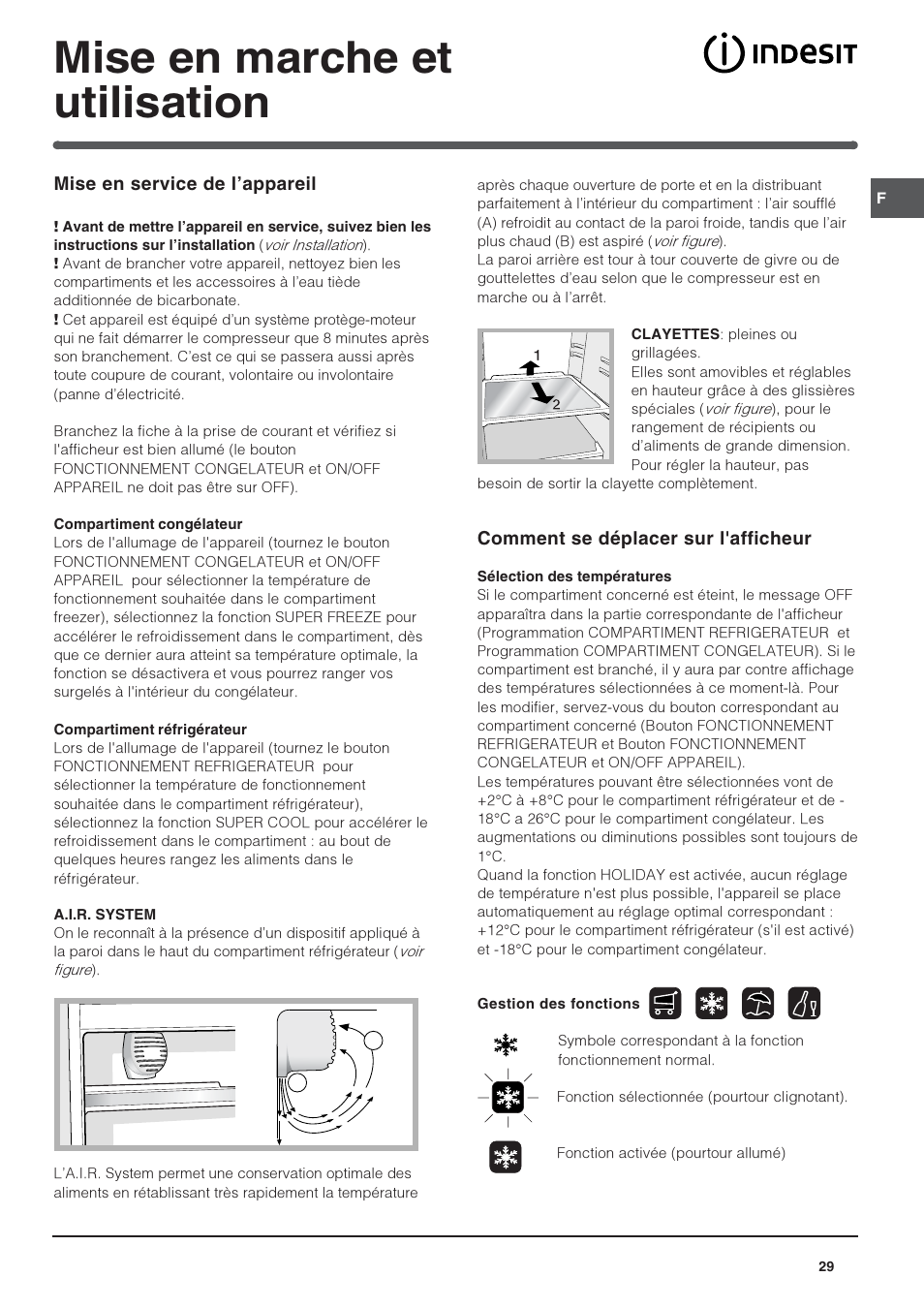 Mise en marche et utilisation | Indesit IN CH 310 AA VE I User Manual | Page 29 / 60